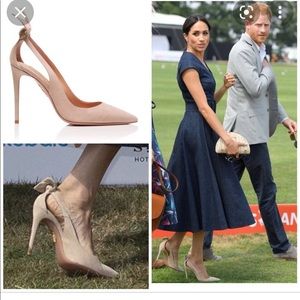 BNWT Aquazurra Deneuve Pump ASO Meghan Markle Duchess of Sussex Beige SZ 36